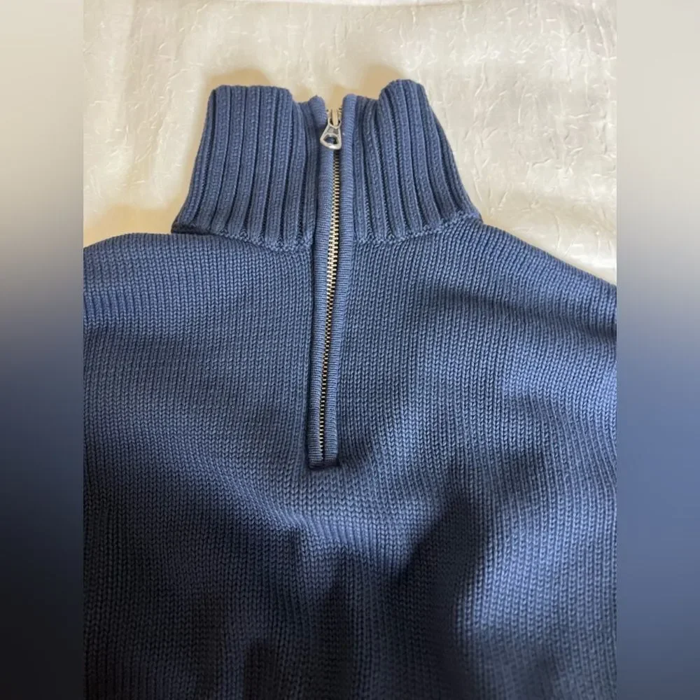 J. Crew Men's  Quarter Zip 100% Cotton Sweater Size M